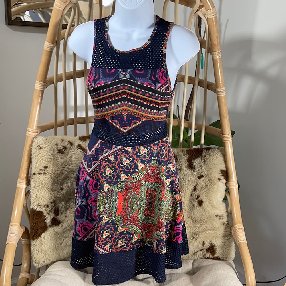 BOHO PRINT SLEEVELESS DRESS BY FIRE LOS ANGELES